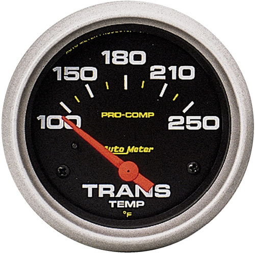 Autometer Gauge, Pro-Comp, Transmission Temperature, 2 5/8 in, 100-250 Degrees F, Electrical, Analog, Each
