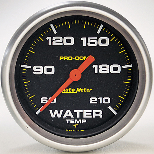 Autometer Gauge, Pro-Comp, LOW Water Temperature, 2 5/8 in., 60-210 Degrees F, Digital Stepper Motor, Analog, Each