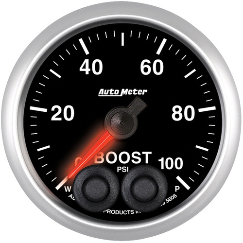 Autometer Gauge, Elite Series, Boost, 2 1/16 in., 100psi, Digital Stepper Motor W/Peak & Warn, Each