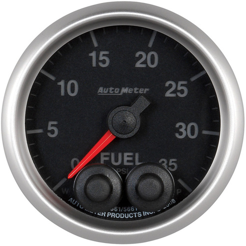 Autometer Gauge, Elite Series, Fuel Pressure, 2 1/16 in., 35psi, Stepper Motor W/Peak & Warn, Analog, Each