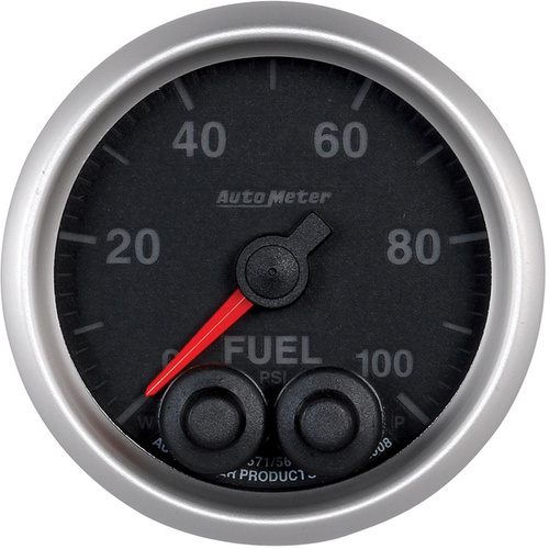 Autometer Gauge, Elite Series, Fuel Pressure, 2 1/16 in., 100psi, Digital Stepper Motor W/Peak & Warn, Analog, Each