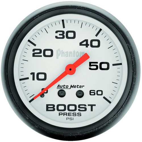 Autometer Gauge, Phantom, Boost, 2 1/16 in., 60psi, Mechanical, Analog, Each