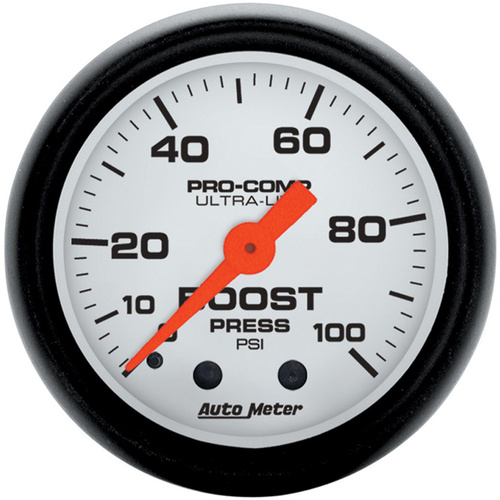 Autometer Gauge, Phantom, Boost, 2 1/16 in., 100psi, Mechanical, Analog, Each