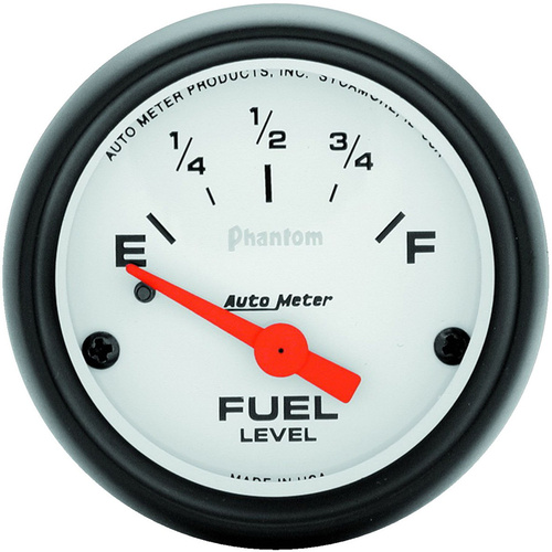 Autometer Gauge, Phantom, Fuel Level, 2 1/16 in., 240-33 Ohms, Electrical, Analog, Each