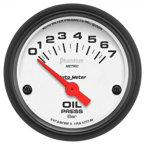 Autometer Gauge, Oil Pressure, 2 1/16", 7Bar, Electric, Phantom, Phantom