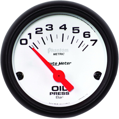 Autometer Gauge, Phantom, Oil Pressure, 2 1/16 in, 7BAR, Electrical, Analog, Each