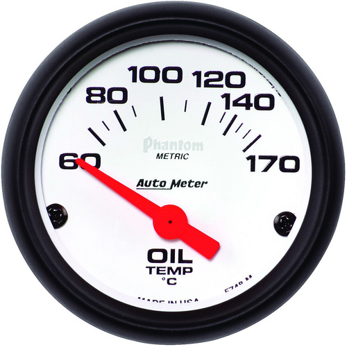 Autometer Gauge, Phantom, Oil Temperature, 2 1/16 in., 60-170 Degrees F, Electrical, Each