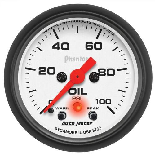 Autometer Gauge, Oil Press, 2 1/16", 100Psi, Digital Stepper Motor W/Pk & Wrn, Phantom, Phantom