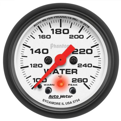 Autometer Gauge, Water Temp, 2 1/16", 260ºf, Digital Stepper Motor W/Pk & Wrn, Phantom, Phantom