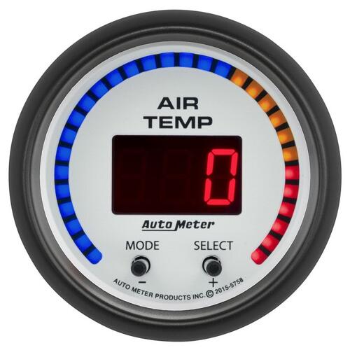 Autometer Gauge, Air Temp, Dual, 2 1/16", 0-300ºf, Digital, Phantom, Phantom