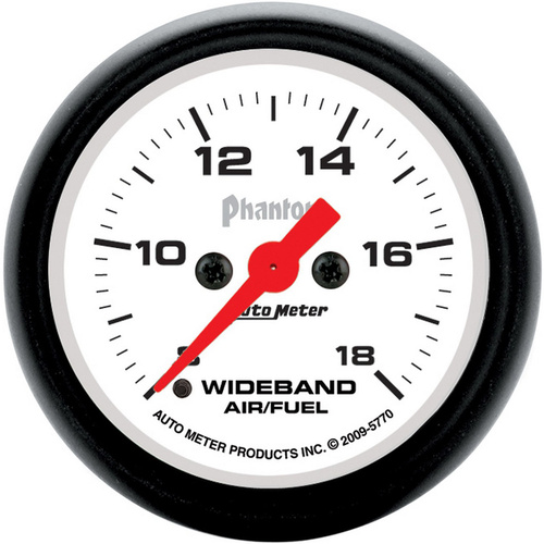 Autometer Gauge, Phantom, AIR/FUEL RATIO-WIDEBAND, ANALOG, 2 1/16 in., 8:1-18:1, STEPPER MTR,