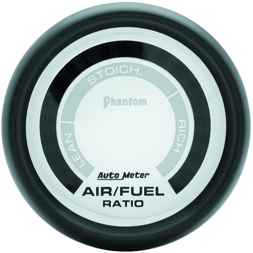 Autometer Gauge, Phantom, AIR/FUEL RATIO-NARROWBAND, 2 1/16 in., LEAN-RICH, LED ARRAY,