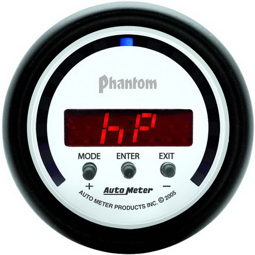 Autometer Gauge, Phantom, PERFORM METER, 2 1/16 in., 1/4 MILE/HP/0-60/60-0/G FORCES, Digital,