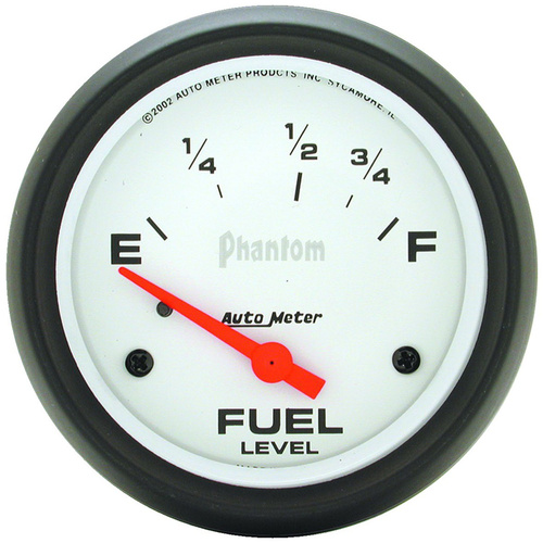 Autometer Gauge, Phantom, Fuel Level, 2 5/8 in., 73-10 Ohms, Electrical, Analog, Each
