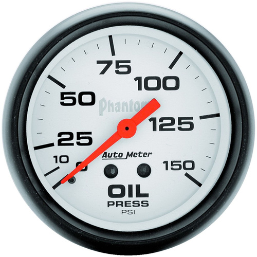 Autometer Gauge, Phantom, Oil Pressure, 2 5/8 in., 150psi, Mechanical, Analog, Each