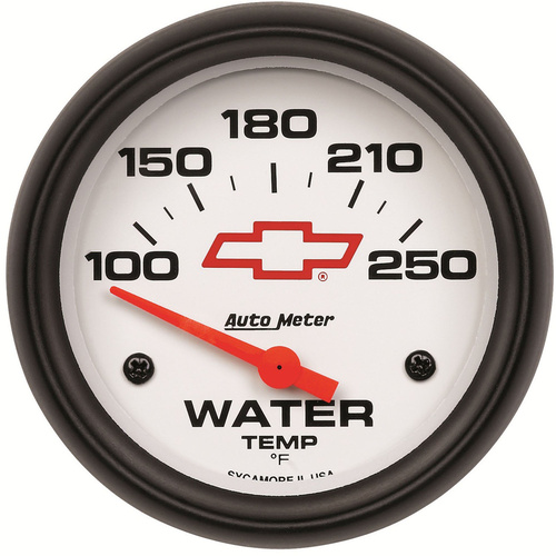 Autometer Gauge, Bowtie White, Water Temperature, 2 5/8 in., 100-250 Degrees F, Electrical, GM, Each