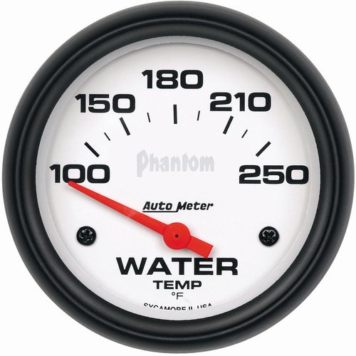 Autometer Gauge, Phantom, Water Temperature, 2 5/8 in., 100-250 Degrees F, Electrical, Each