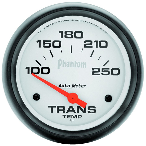 Autometer Gauge, Phantom, Transmission Temperature, 2 5/8 in, 100-250 Degrees F, Electrical, Analog, Each