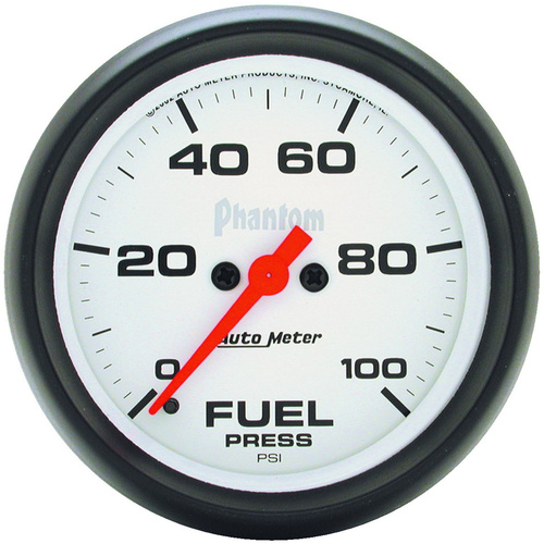Autometer Gauge, Phantom, Fuel Pressure, 2 5/8 in., 100psi, Digital Stepper Motor, Analog, Each