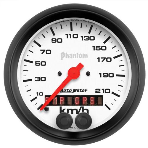 Autometer Gauge, Speedometer, 3 3/8", 225Km/H, Gps, Phantom, Phantom