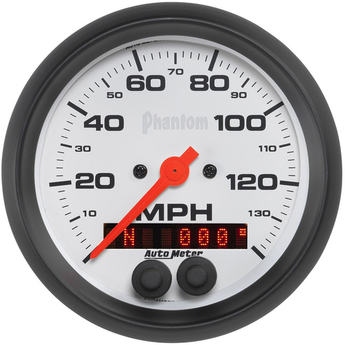 Autometer Gauge, Phantom, Speedometer, 3 3/8 in., 140mph, GPS, Analog, Each