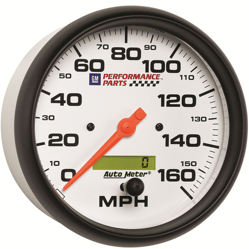 Autometer Gauge, Speedometer, 5 in., 160mph, Electric Programmable, GM Performance White, Each