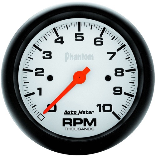 Autometer Gauge, Phantom, Tachometer, 3 3/8 in., 0-10K RPM, In-Dash, Each