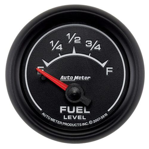 Autometer Gauge, Fuel Level, 2 1/16", 240Ωe To 33Ωf, Elec, Es, Es