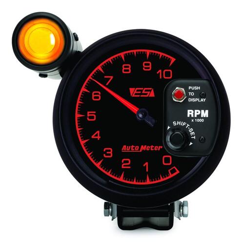 Autometer Gauge, Tachometer, 5", 10K Rpm, Pedestal W/ Ext. Shift-Lite, Es, Es
