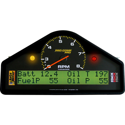 Autometer RACE DASH DISPLAY, 8K Dual RANGE RPM/Mph/Fuel Pressure/Oil Pressure/OILT/Water Temp./Volt, PRO-COMP