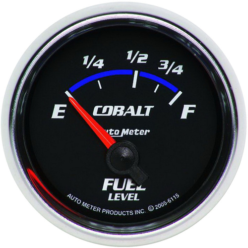 Autometer Gauge, Cobalt, Fuel Level, 2 1/16 in., 73-10 Ohms, Electrical, Each