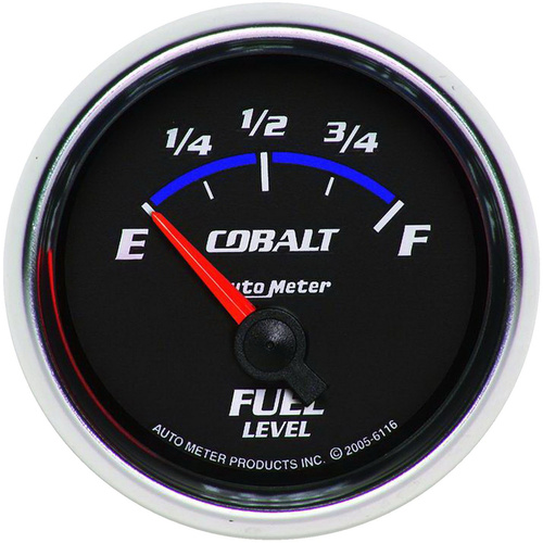 Autometer Gauge, Cobalt, Fuel Level, 2 1/16 in., 240-33 Ohms, Electrical, Analog, Each