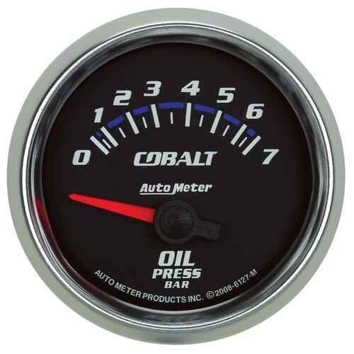 Autometer Gauge, Oil Pressure, 2 1/16", 7Bar, Electric, Cobalt, Cobalt