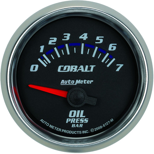 Autometer Gauge, Cobalt, Oil Pressure, 2 1/16 in, 7BAR, Electrical, Each