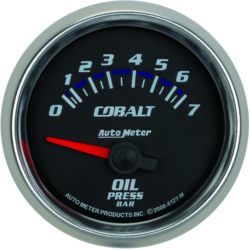 Autometer Gauge, Cobalt, Oil Pressure, 2 1/16 in., 7BAR, Electrical, Each