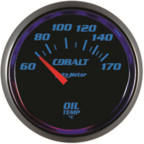 Autometer Gauge, Cobalt, Oil Temperature, 2 1/16 in., 60-170 Degrees C, Electrical, Each