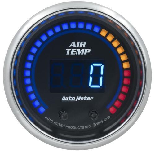 Autometer Gauge, Air Temp, Dual, 2 1/16", 0-300ºf, Digital, Cobalt, Cobalt