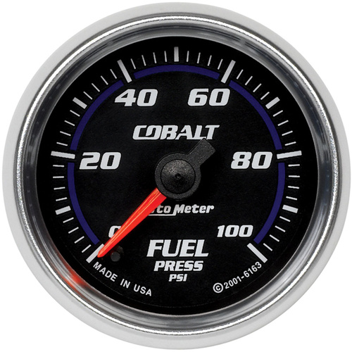 Autometer Gauge, Cobalt, Fuel Pressure, 2 1/16 in., 100psi, Digital Stepper Motor, Analog, Each