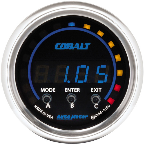 Autometer Gauge, Cobalt, PERFORM METER, 2 1/16 in., 1/4 MILE/HP/0-60/60-0/G FORCES, Digital,
