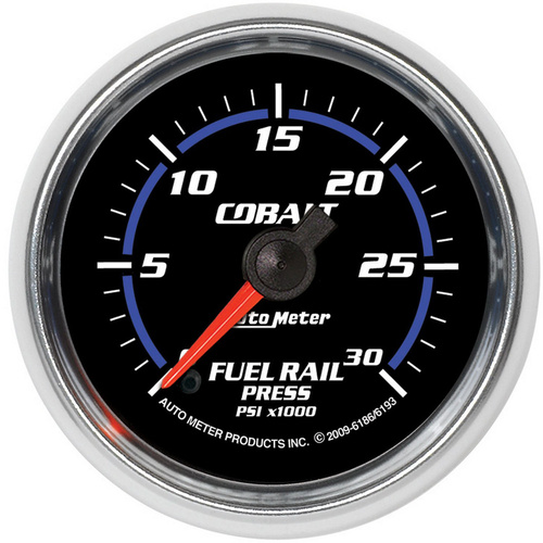 Autometer Gauge, Cobalt, RAIL PRESSURE (RAM 6.7L), 2 1/16 in., 30Kpsi, Digital Stepper Motor,