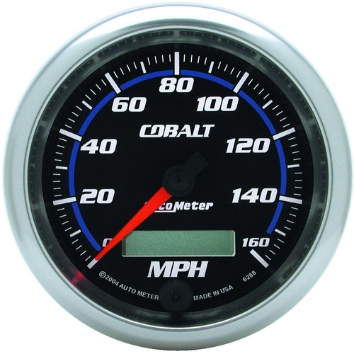 Autometer Gauge, Cobalt, Speedometer, 3 3/8 in., 160mph, Electric Programmable, Digital, Each