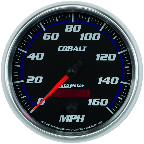 Autometer Gauge, Cobalt, Speedometer, 5 in., 160mph, Electric Programmable, Each