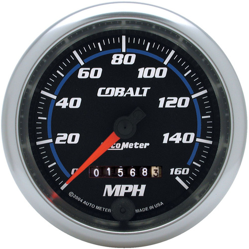 Autometer Gauge, Cobalt, Speedometer, 3 3/8 in., 160mph, Mechanical, Each