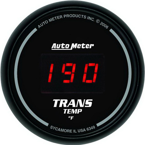 Autometer Gauge, Sport-Comp, Transmission Temperature, 2 1/16 in., 340 Degrees F, Digital, Black Dial w/ Red LED, Digital, Each