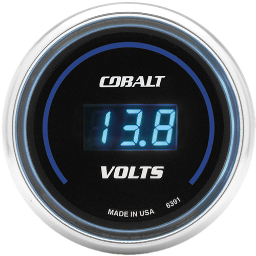 Autometer Gauge, Cobalt, STEREO VOLTAGE, 2 1/16 in., 19V, Digital,