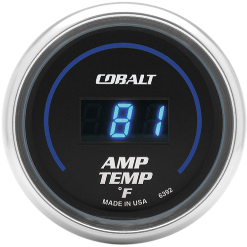 Autometer Gauge, Cobalt, STEREO AMP TEMPERATURE, 2 1/16 in., 250 Degrees F, Digital,