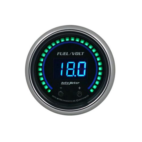 Autometer Gauge, Fuel/Volt, 2 1/16" Two Channel, Selectable, Cobalt Elite Digital, Cobalt
