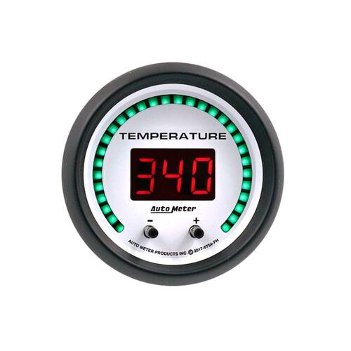 Autometer Gauge, Fluid Temperature, 2 1/16", 2 Chan, Selectable, Phantom Elite Digital, Phantom