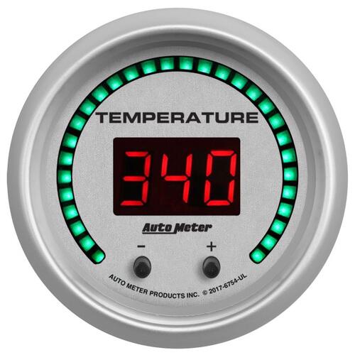 Autometer Gauge, Fluid Temperature, 2 1/16", 2 Chan, Selectable, Ultra-Lite Elite Digital, Ultra-Lit