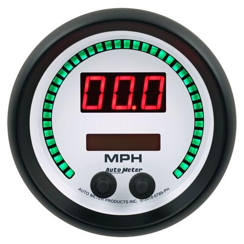 Autometer Gauge, Speedo, 3 3/8", 260 Mph / 260 Km/H, Elec Program, Phantom Elite Digital, Phantom